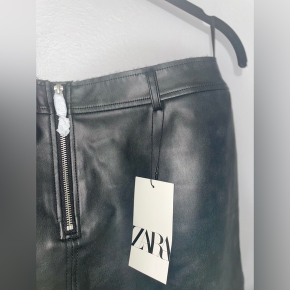 FAUX LEATHER SKIRT WITH ZIPPER ZW COLLECTION - Picture 6 of 7